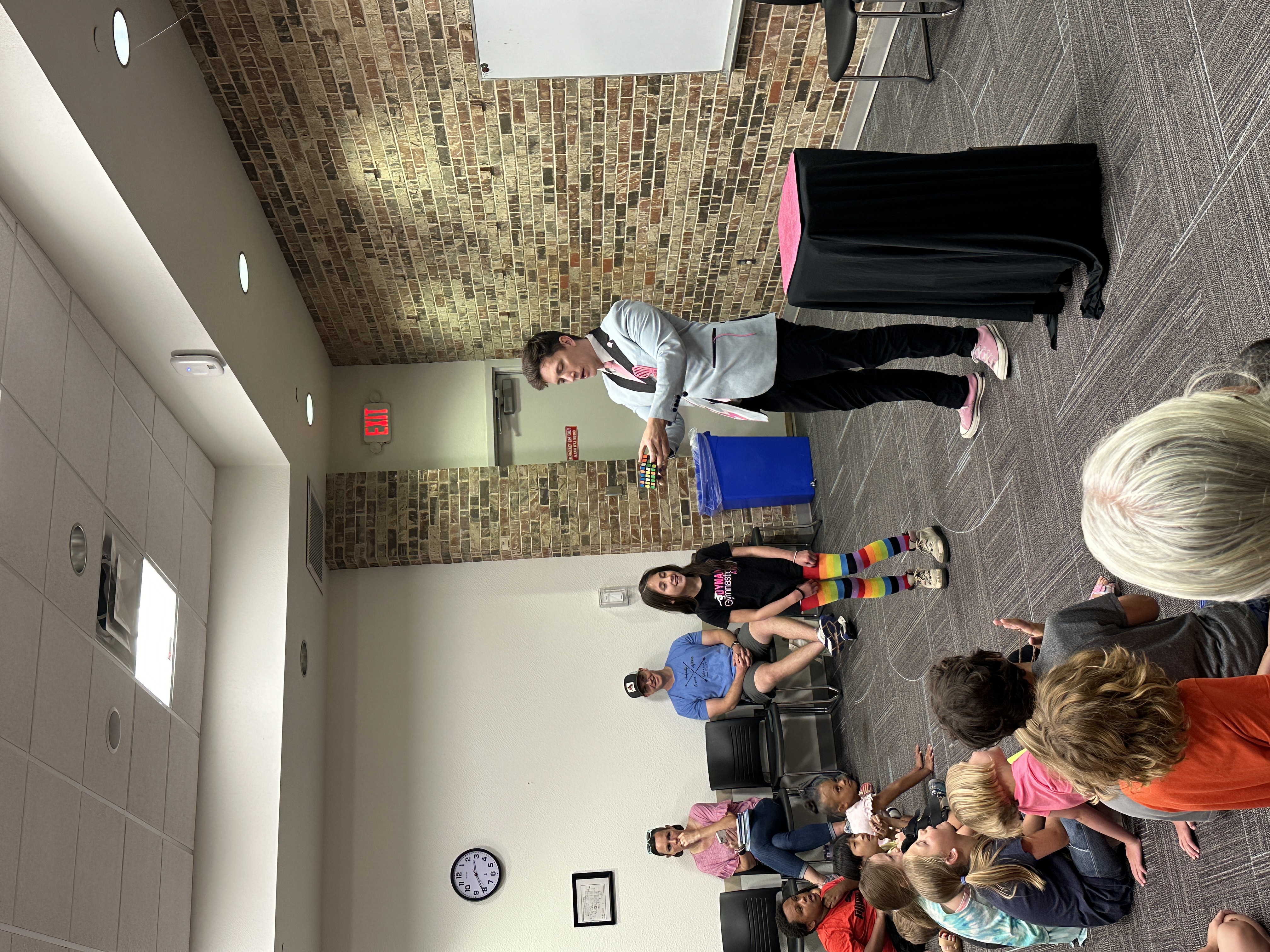 Joe Coover performing at Oklahoma public library summer reading program